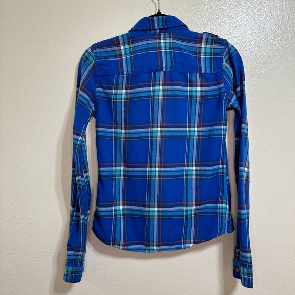 Gilly Hicks Women's Long Sleeve Plaid Button Down Shirt Size S 2-Button Pockets - Picture 4 of 4